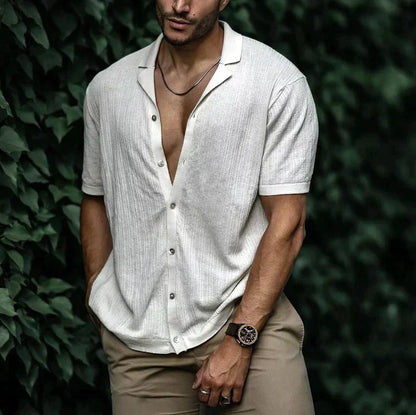 Lambert | Chemise d'été en lin pour hommes avec fermeture à boutons - Image 3