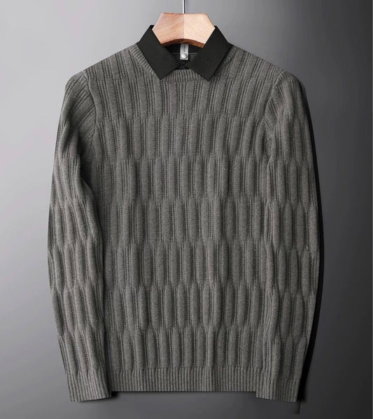 Lyès | Pull Homme Col Rond Boutonné - Image 2