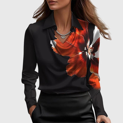 Image of Carina | Dame Cowl Neck Langærmet Bluse
