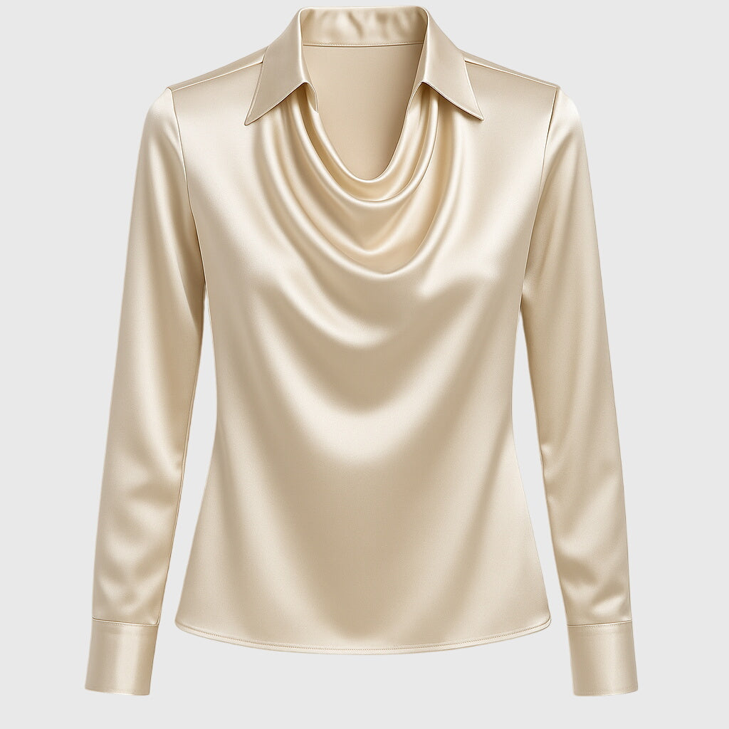Image of Carina | Dame Cowl Neck Langærmet Bluse