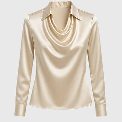 Image of Carina | Dame Cowl Neck Langærmet Bluse