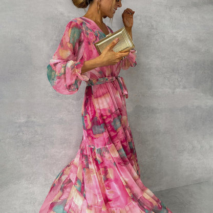 Sandra | Robe de printemps rose élégante pour toutes les occasions - Image 5