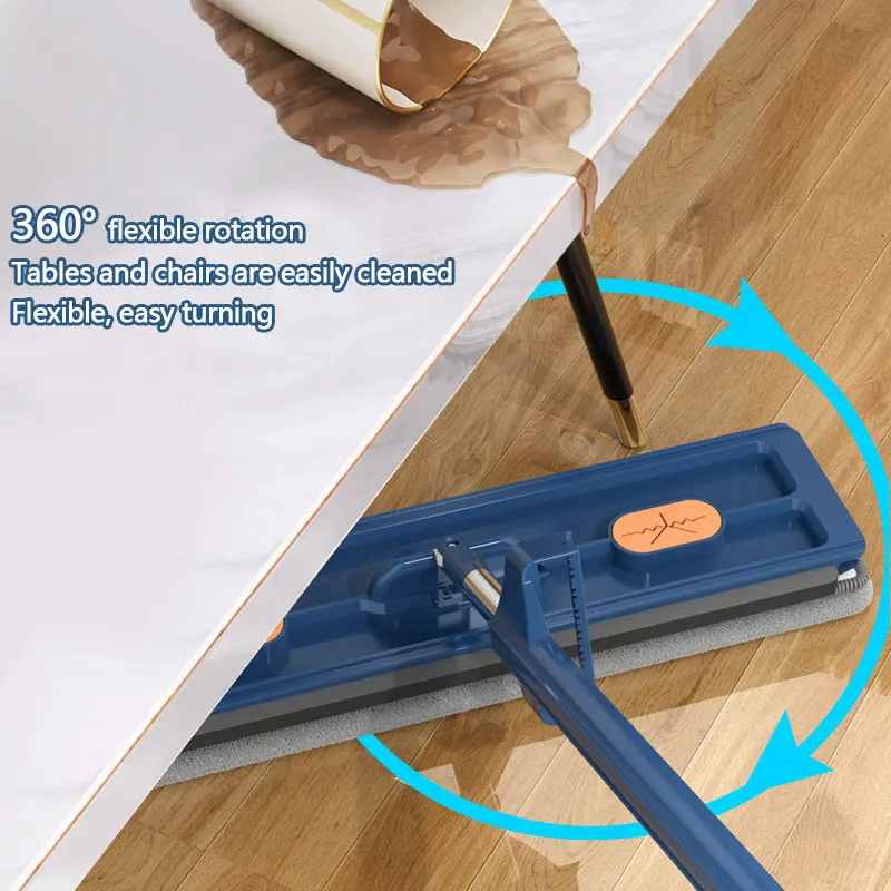 Cleaner Pro° Rotationsmop: Stærkt håndtag, nem rengøring 360° roterbar fladmoppe