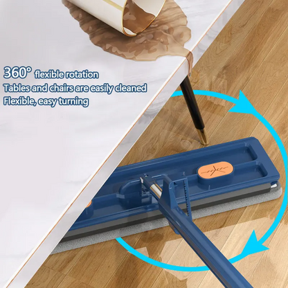 Cleaner Pro° Rotationsmop: Stærkt håndtag, nem rengøring 360° roterbar fladmoppe