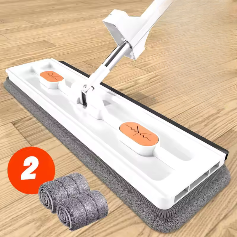 Cleaner Pro° Rotationsmop: Stærkt håndtag, nem rengøring 360° roterbar fladmoppe