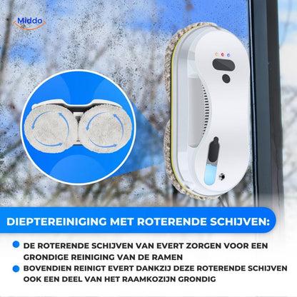 CleanSweep™ Vinduesrobot | Automatisk rengøring med sensorer & vand spray eller separate puder.