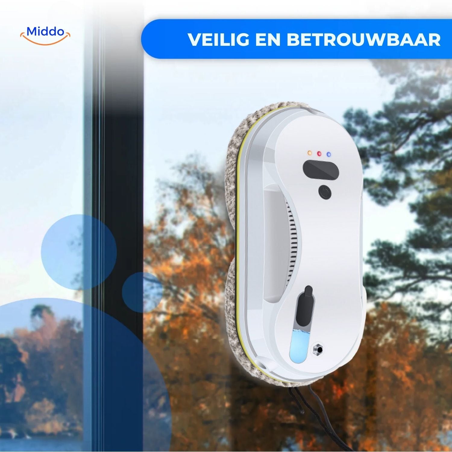 CleanSweep™ Vinduesrobot | Automatisk rengøring med sensorer & vand spray eller separate puder.