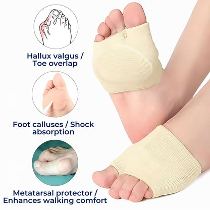 CushionFlex Forfod Beskyttelse | Silikone Gel Pude - Absorberer Stød på Foden - Smertelindring - til Metatarsalgia - Daglig Komfort Marcelie