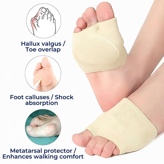CushionFlex Forfod Beskyttelse | Silikone Gel Pude - Absorberer Stød på Foden - Smertelindring - til Metatarsalgia - Daglig Komfort Marcelie