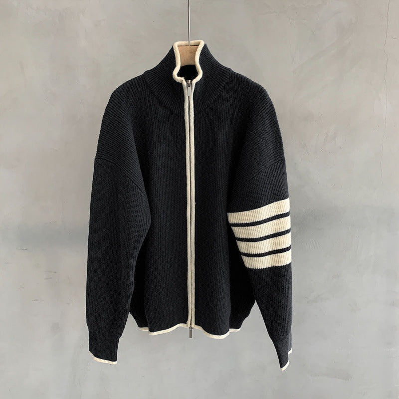 Kylian | Pull zippé côtelé pour homme - Image 1