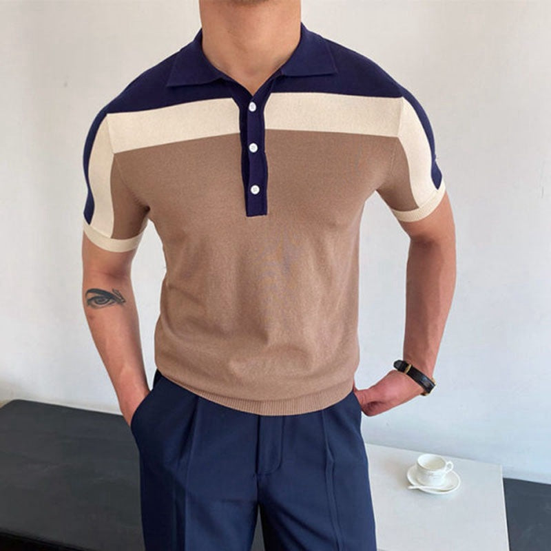 Charles | Polo Homme Manches Courtes Color Block - Image 1