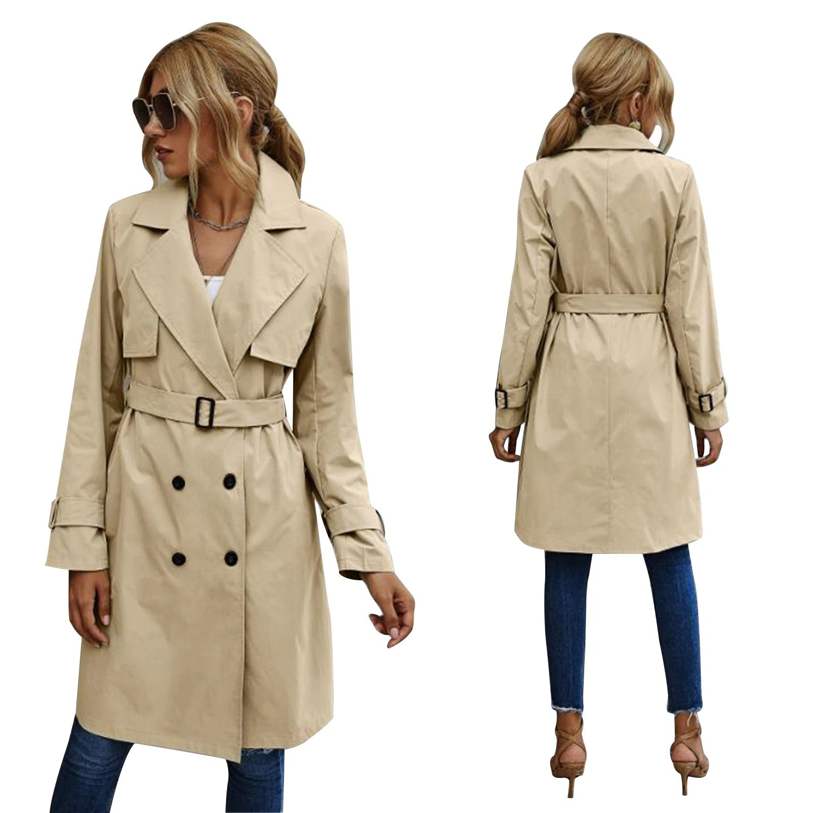 Sévérine | Manteau Trench Croisé Ceinturé pour Femme - Image 2