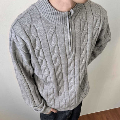 Ziyad | Pull Homme Maille Côtelée à Col Zippé - Image 1