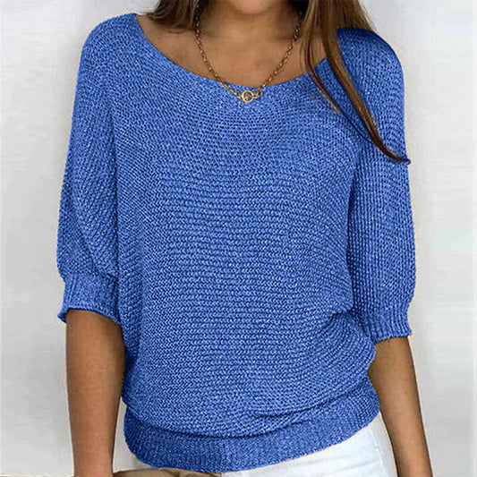 Gina | Pull Femme Col V Manches 3/4 - Image 2