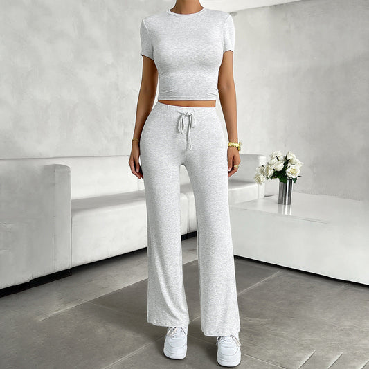 Image of Dagny | Dame Cropped Bukser med Brede Ben Sæt