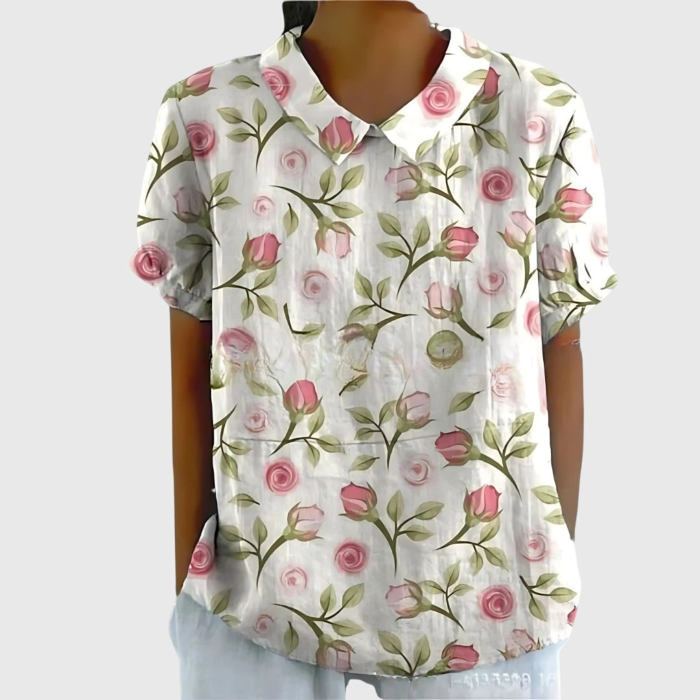 Dame bluse med knaplukning