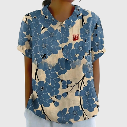 Dame bluse med knaplukning