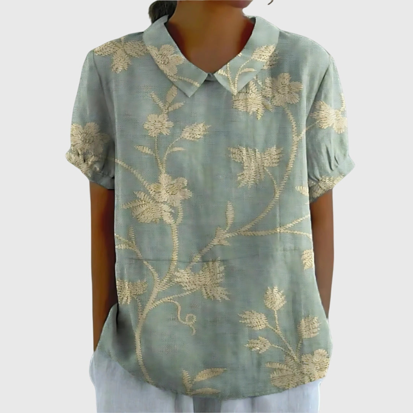 Dame bluse med knaplukning