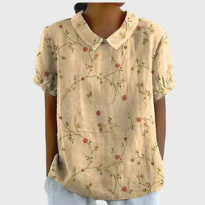 Dame bluse med knaplukning