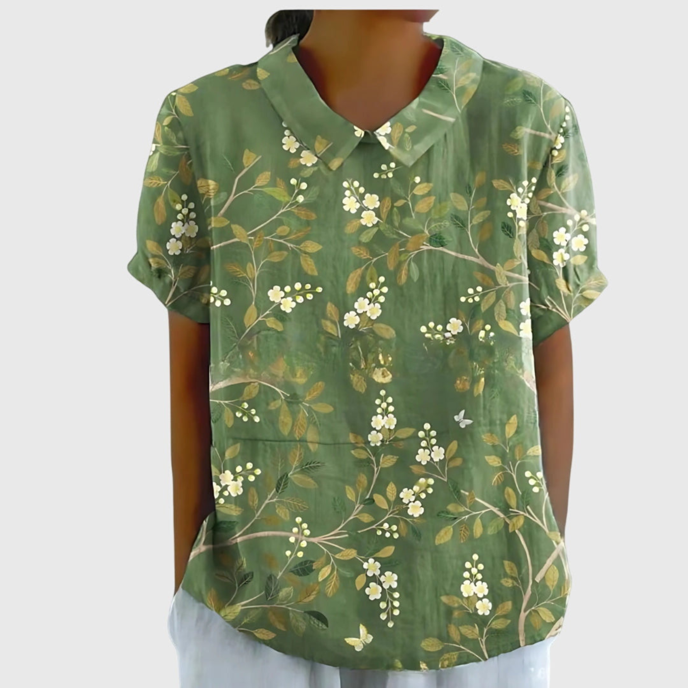 Dame bluse med knaplukning
