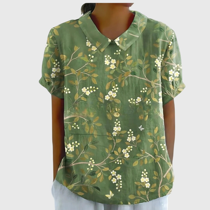 Dame bluse med knaplukning