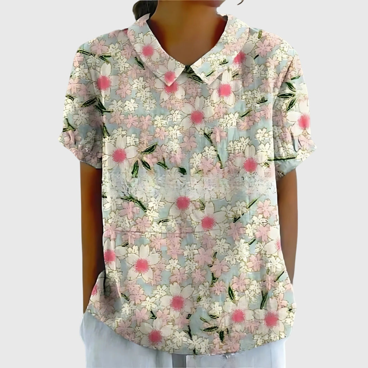 Dame bluse med knaplukning