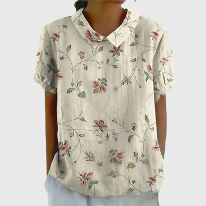 Dame bluse med knaplukning