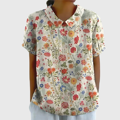 Dame bluse med knaplukning