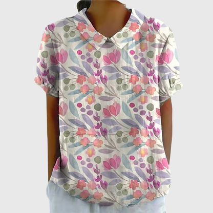 Dame bluse med knaplukning