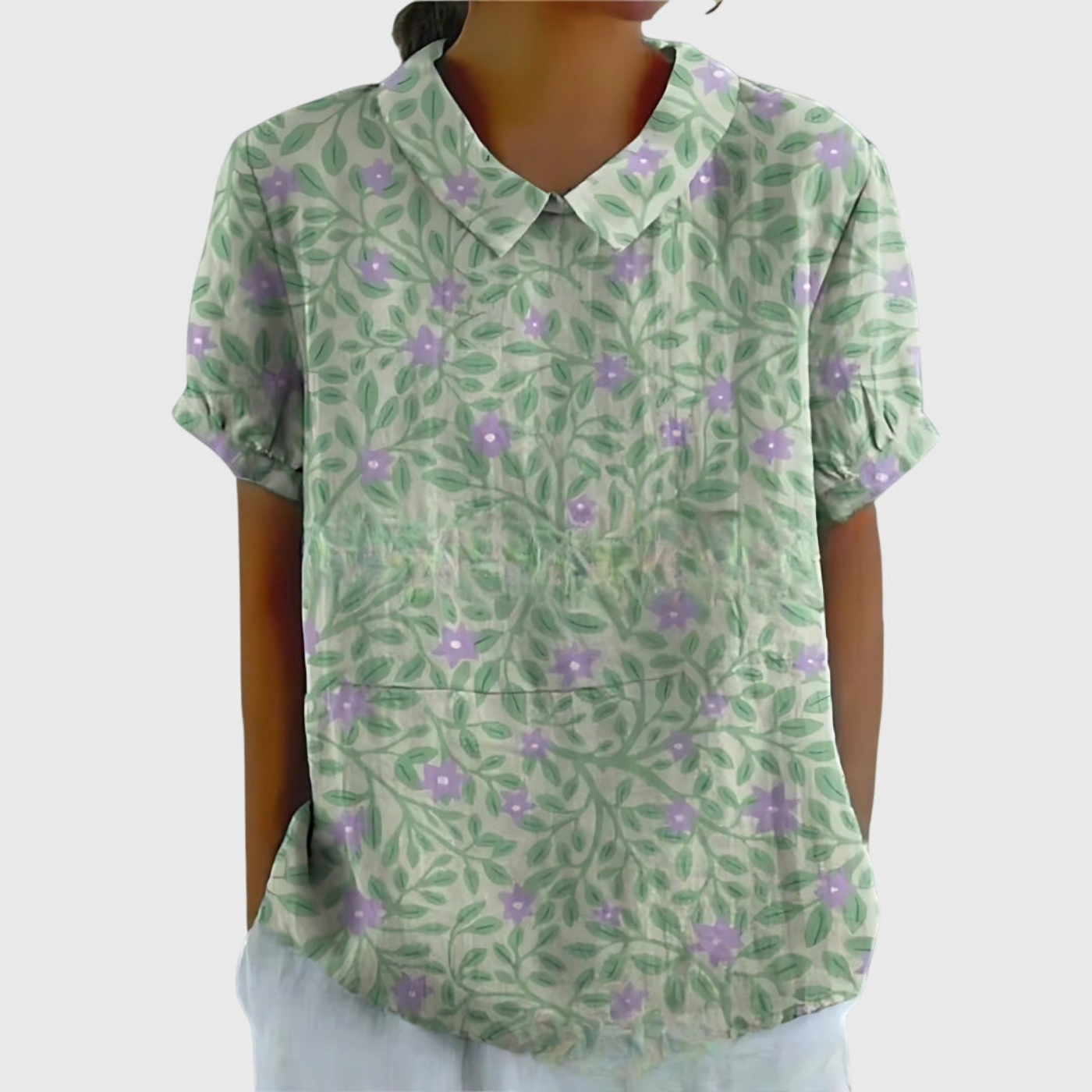 Dame bluse med knaplukning