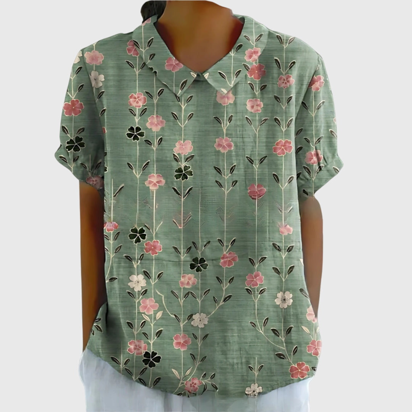 Dame bluse med knaplukning