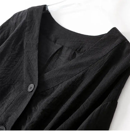 Dame cropped bluse i hør