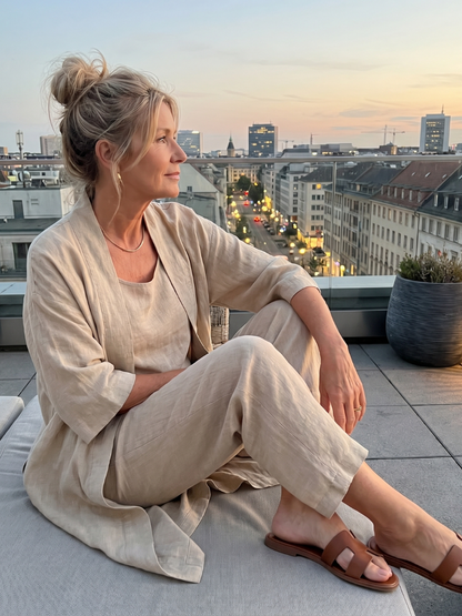 Dame cropped kimono bukse sæt