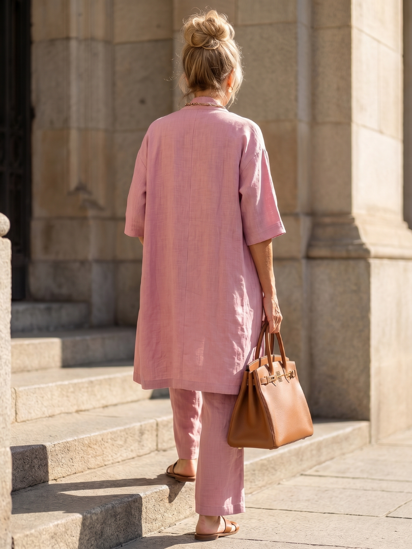Dame cropped kimono bukse sæt