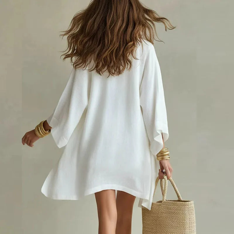 Dame linned loungewear sæt i tre dele