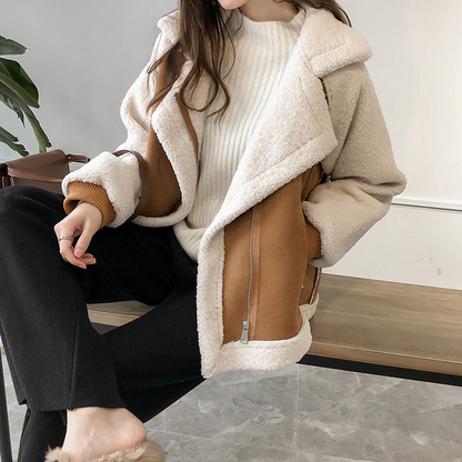 Émilie | Veste Aviateur Femme en Sherpa - Image 1