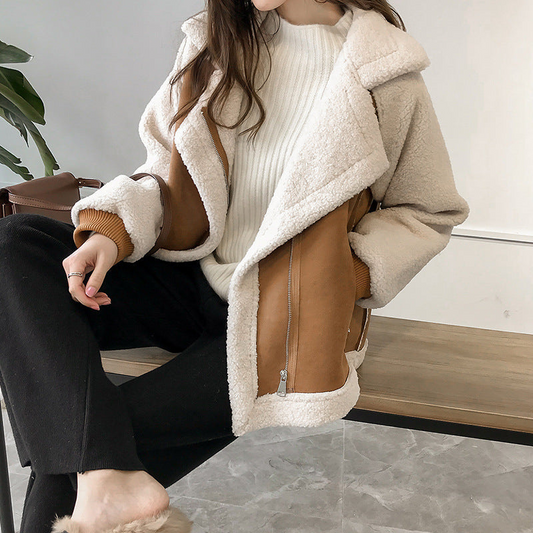 Émilie | Veste Aviateur Femme en Sherpa - Image 1
