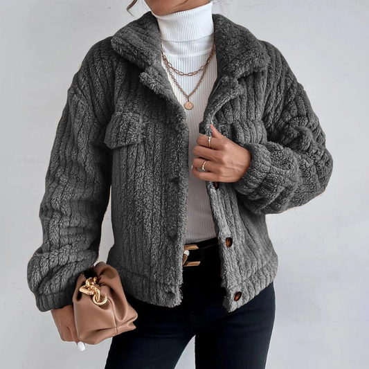 Élise | Veste Femme Boutonnée Coupe Décontractée - Image 2