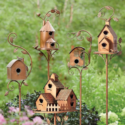 Dekorative Fuglehuse Have Stakes Metal Udendørs
