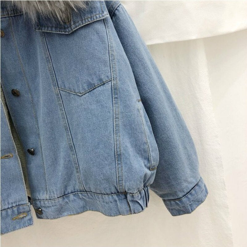 Denim vinterjakke til damer