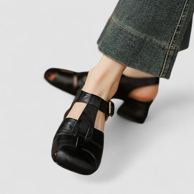 Image of Diana | Dame Sandaler med Blok Hæl og T-rem
