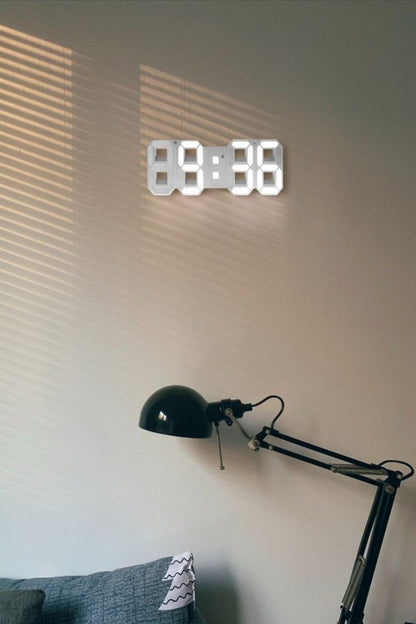 Digital 3D LED Vægur – Moderne Design med Dæmpningsfunktion og Optimal Synlighed