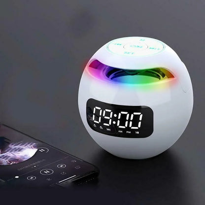 Digital LED Vækkeur med Bluetooth Højttaler & Farverigt Nattelys – Bevægelsessensor, Genopladelig, 5W Lyd