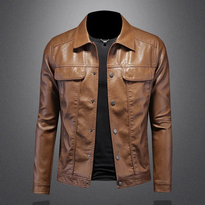 Julio | Veste en cuir boutonnée pour homme - Image 1