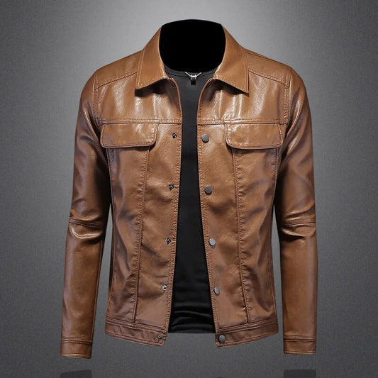 Julio | Veste en cuir boutonnée pour homme - Image 1