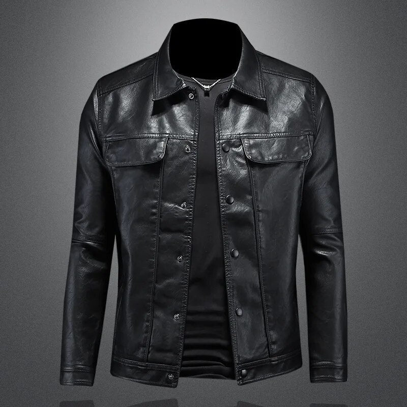 Julio | Veste en cuir boutonnée pour homme - Image 2
