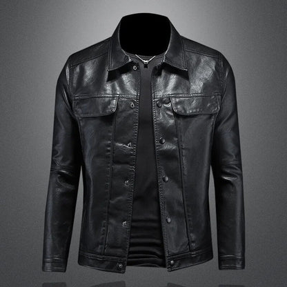 Julio | Veste en cuir boutonnée pour homme - Image 2