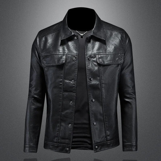 Julio | Veste en cuir boutonnée pour homme - Image 2