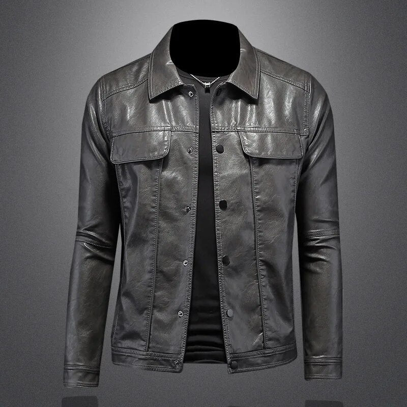 Julio | Veste en cuir boutonnée pour homme - Image 5