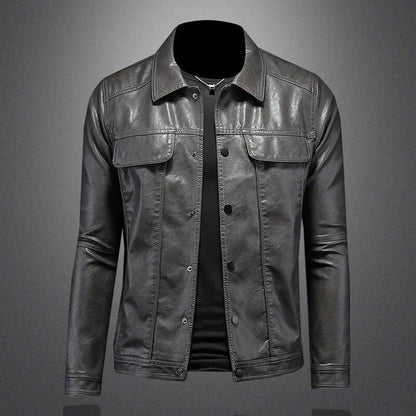 Julio | Veste en cuir boutonnée pour homme - Image 5